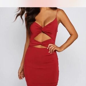 Elegant Red Cut-Out Dress